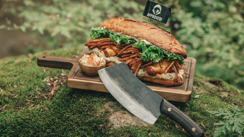 Viral Sausage Sandwich With Moutabal And Fries