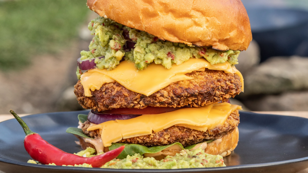 Veggie Burger Cooked In Nature