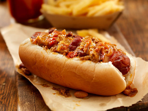 Delicious Hot Dog With Chili Sauce