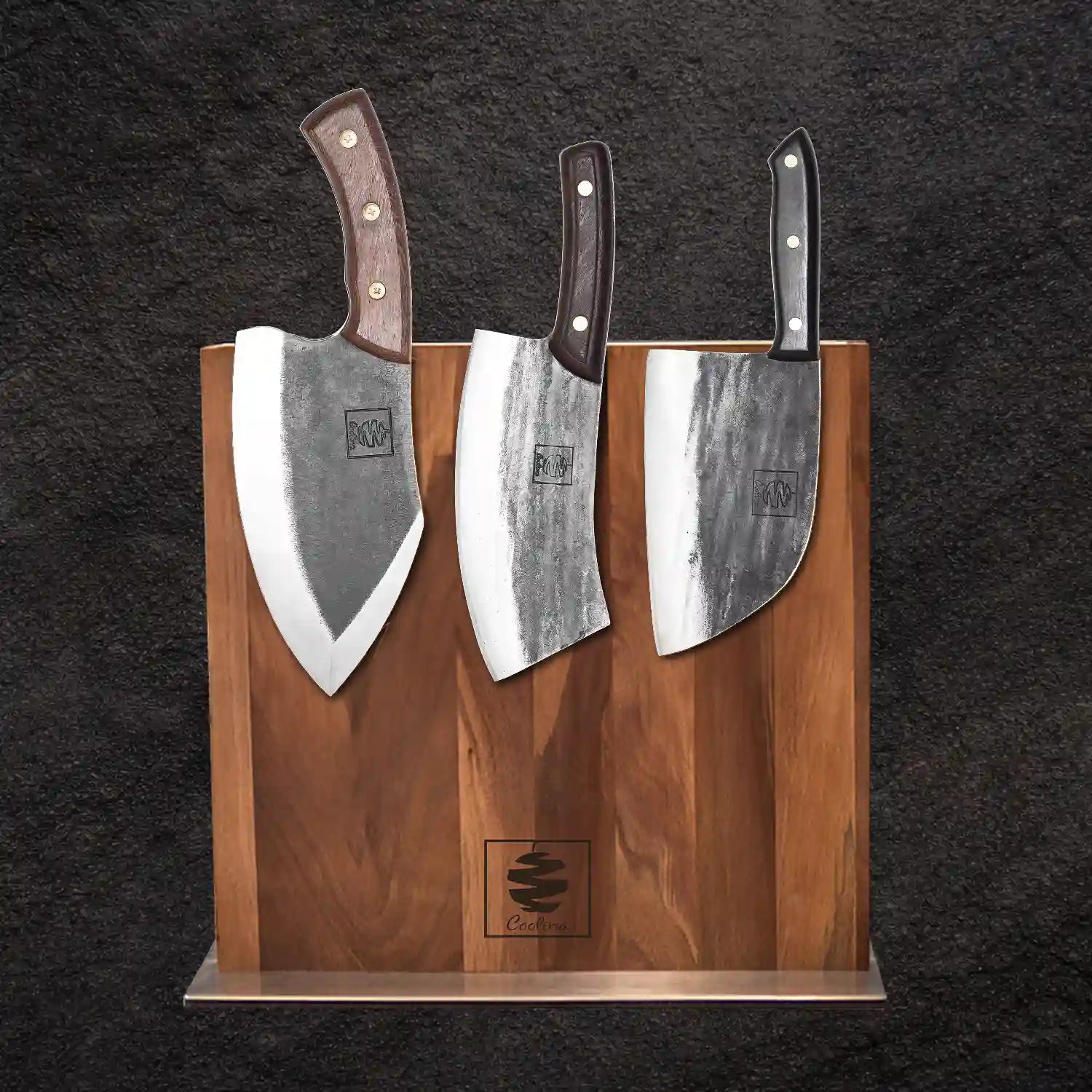 Handforged Knives & Display Set, 4PC
