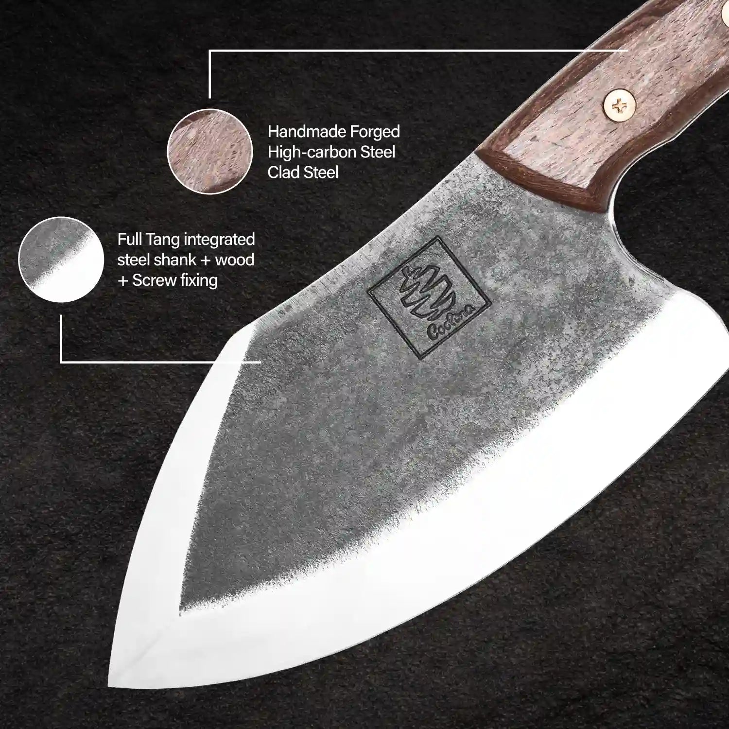 Handforged Knives & Display Set, 4PC