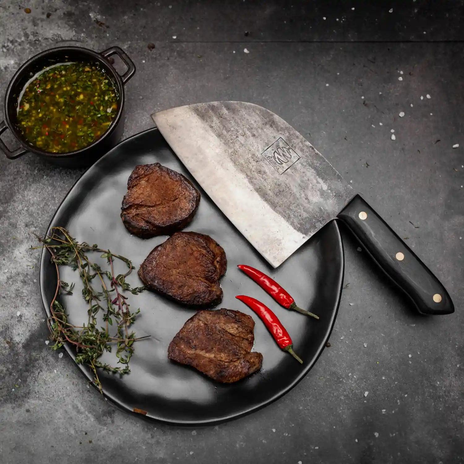 Handforged Knives & Display Set, 4PC