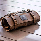 Leather Roll-Up Knife Bag