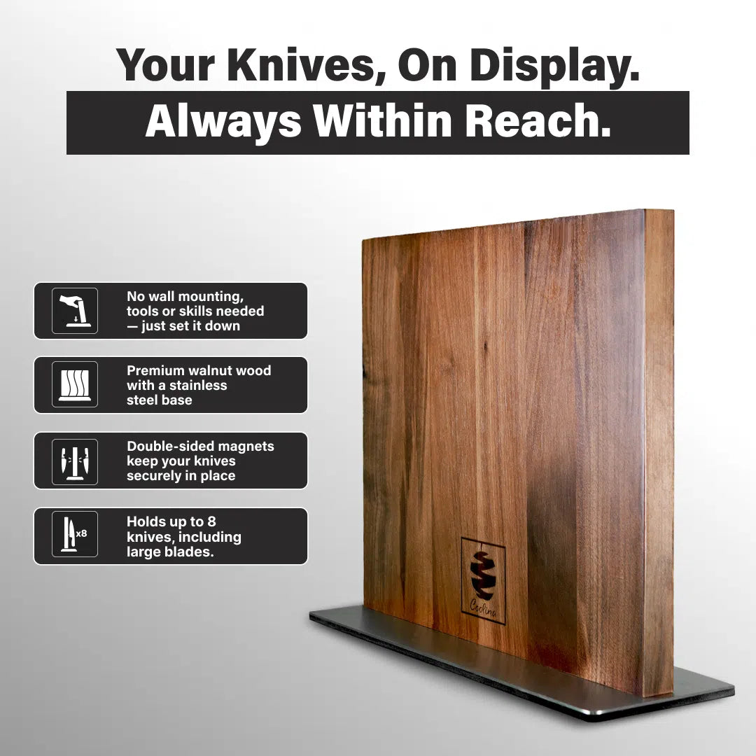 Walnut Magnetic Knives Holder