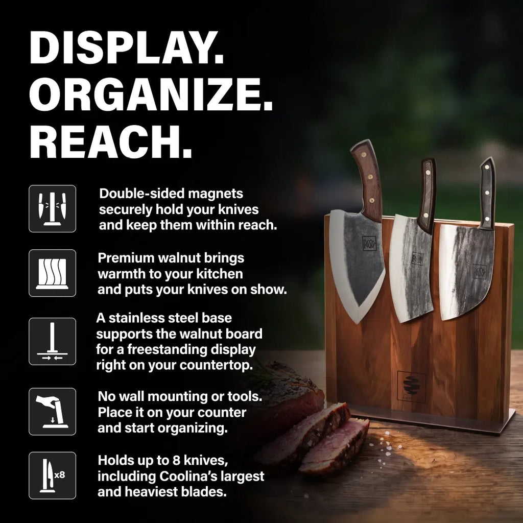 Walnut Magnetic Knives Holder