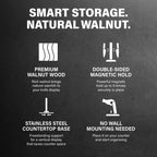 Walnut Magnetic Knives Holder