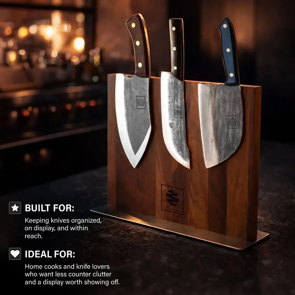 Walnut Magnetic Knives Holder
