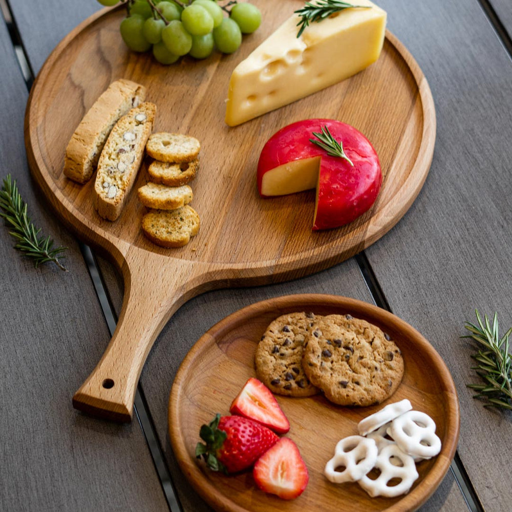 Beechwood Round Serving Board With Handle