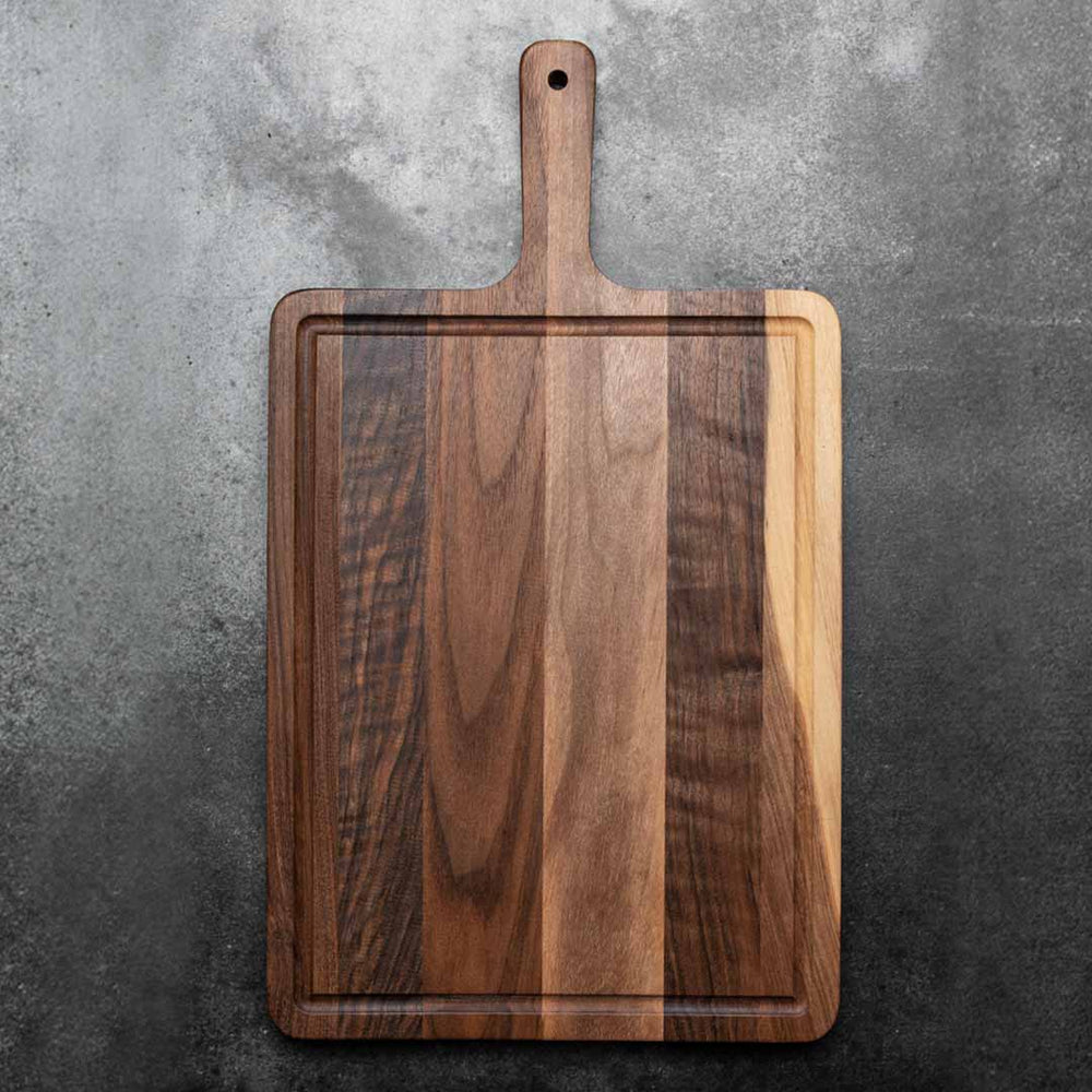 Non Toxic Walnut Cutting Board with Handle, Walnut Charcuterie Board